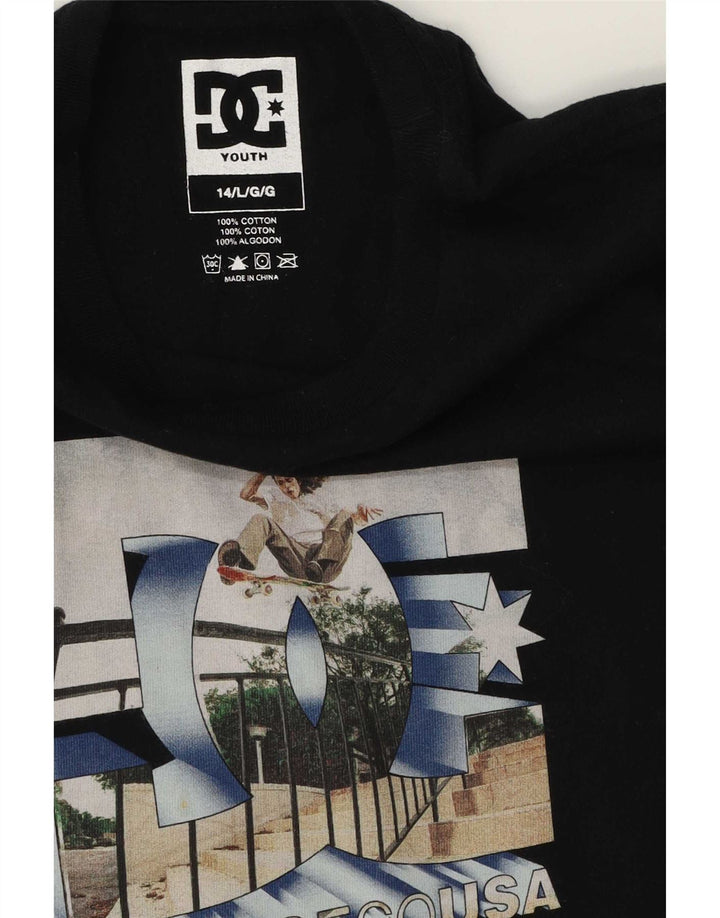 DC Boys Graphic T-Shirt Top 13-14 Years Black Cotton