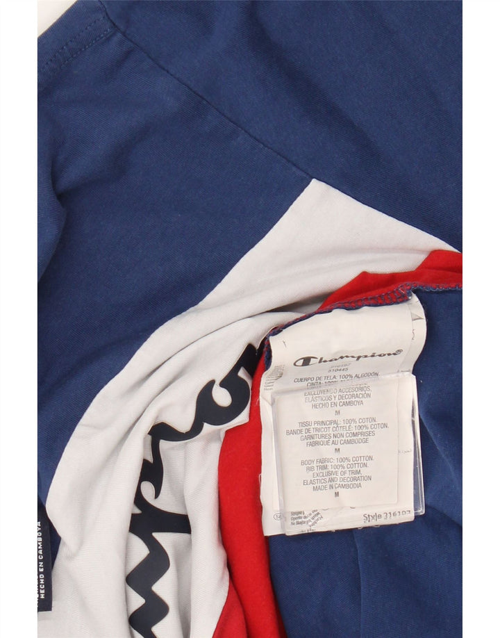 Champion Mens Graphic T-Shirt Top Medium Multicoloured Colourblock Cotton