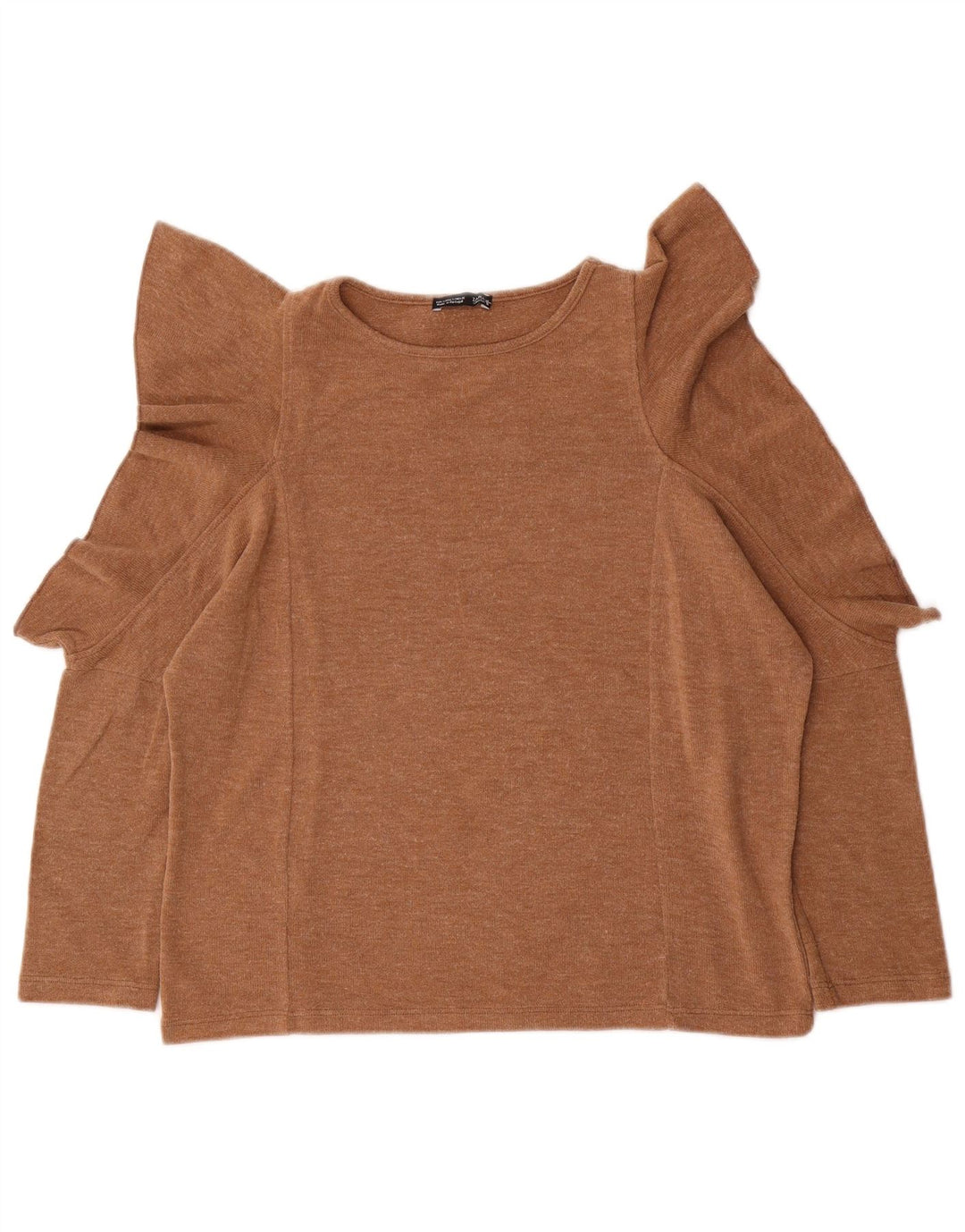 Zara Womens Oversized Top 3/4 Sleeve UK 10 Small Beige