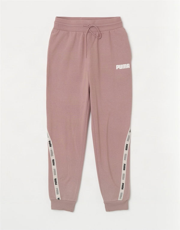 Puma Womens Graphic Tracksuit Trousers Joggers UK 10 Small Pink Colourblock