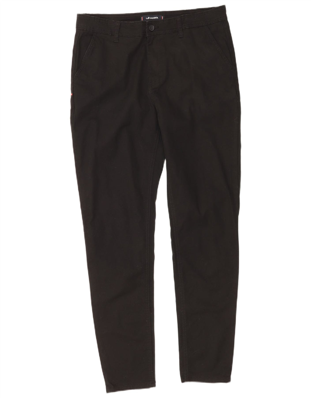 Kangol Mens Slim Chino Trousers W32 L30 Black Cotton