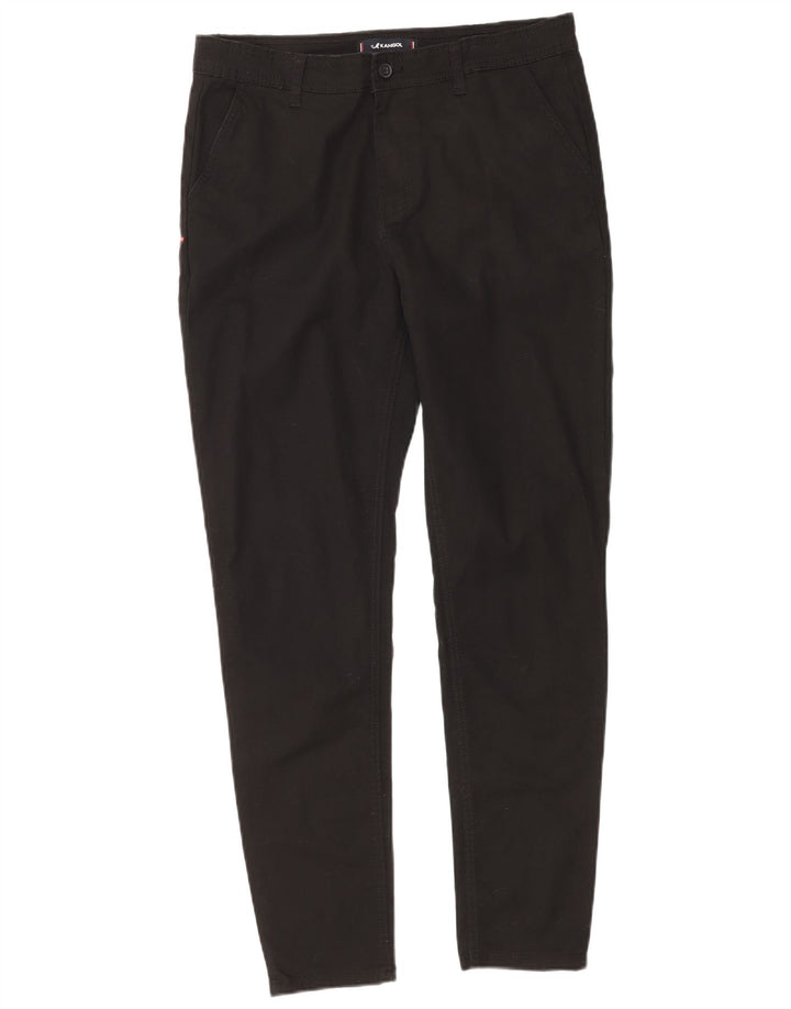 Kangol Mens Slim Chino Trousers W32 L30 Black Cotton