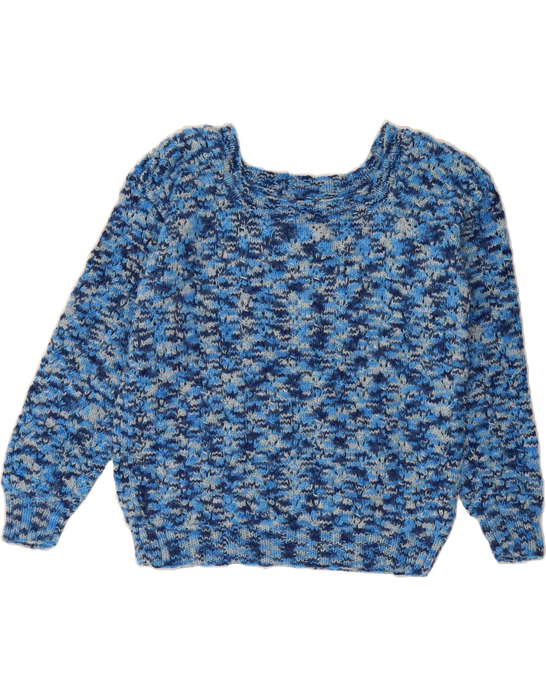 VINTAGE Womens Boat Neck Jumper Sweater UK 12 Medium Blue Flecked Vintage Vintage and Second-Hand Vintage from Messina Hembry 