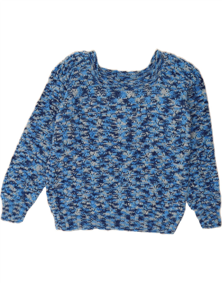 VINTAGE Womens Boat Neck Jumper Sweater UK 12 Medium Blue Flecked Vintage Vintage and Second-Hand Vintage from Messina Hembry 