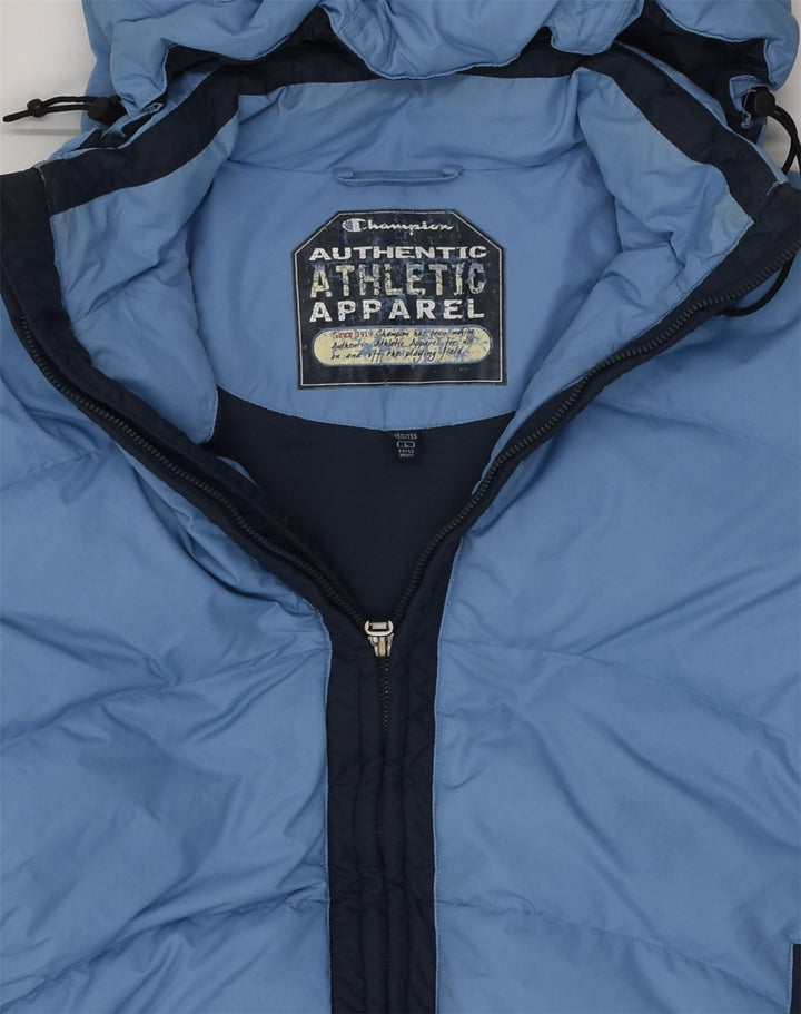 CHAMPION Boys Authentic Hooded Padded Jacket 11-12 Years Large Blue | Vintage Champion | Thrift | Second-Hand Champion | Used Clothing | Messina Hembry 