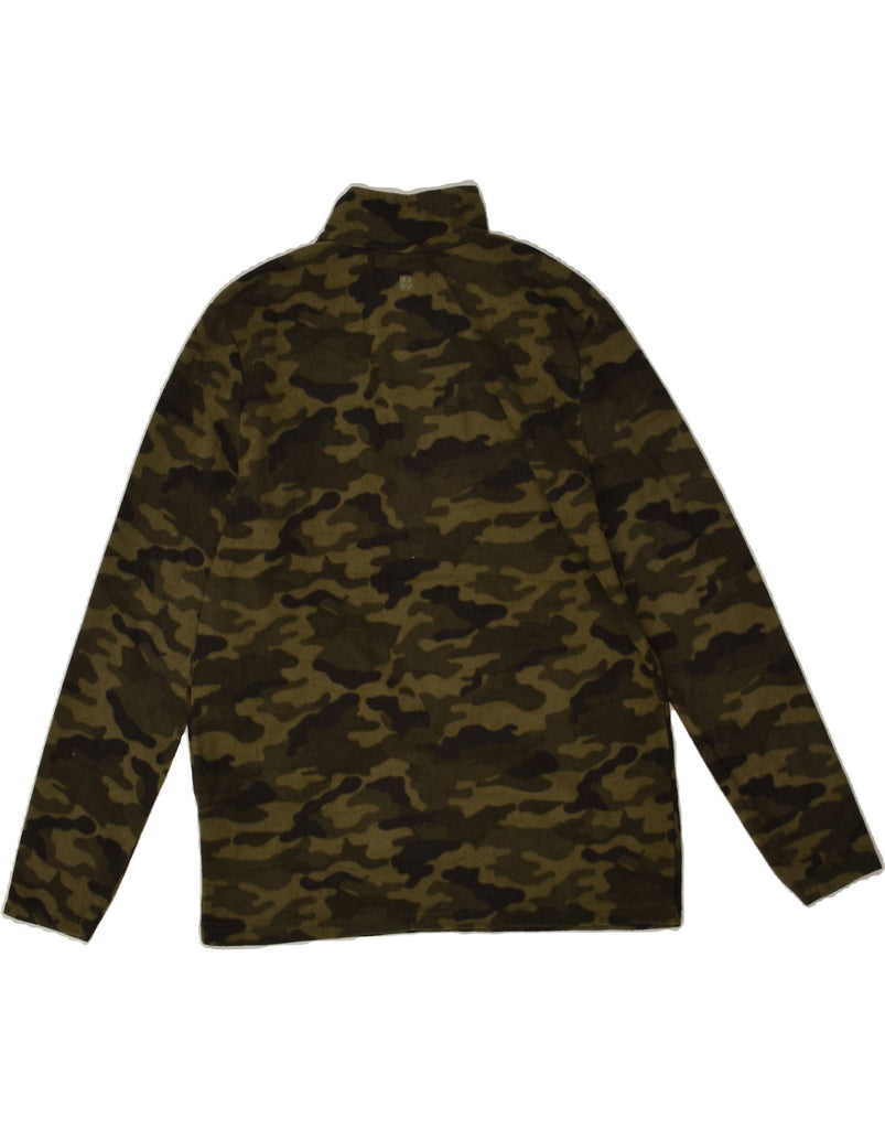 MOUNTAIN WAREHOUSE Mens Zip Neck Fleece Jumper Small Green Camouflage | Vintage Mountain Warehouse | Thrift | Second-Hand Mountain Warehouse | Used Clothing | Messina Hembry 