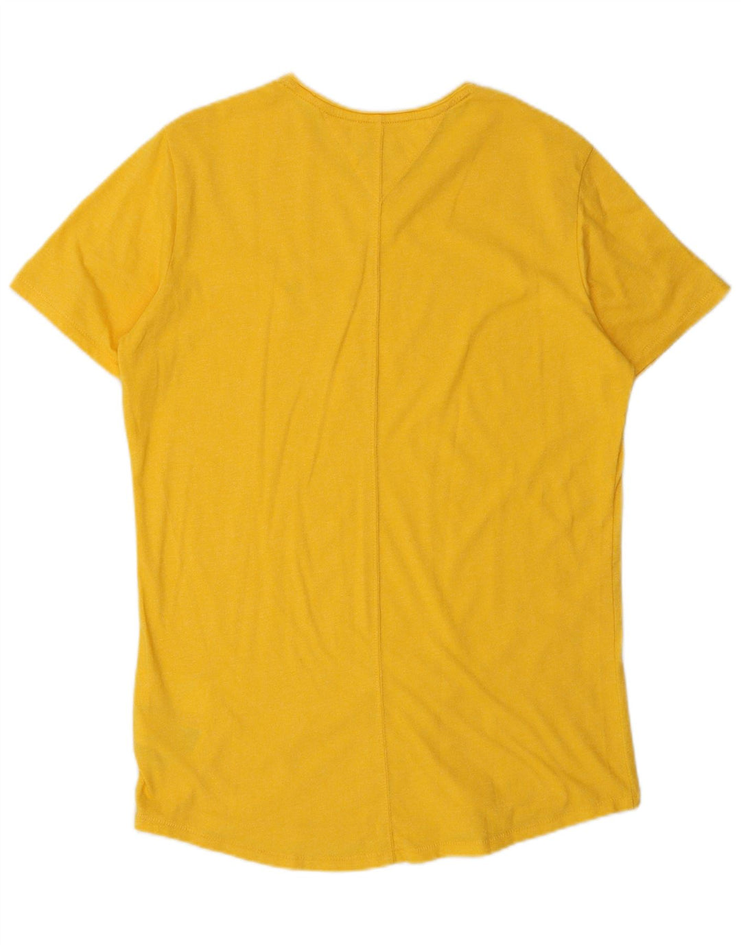 TOMMY HILFIGER Womens T-Shirt Top UK 14 Medium Yellow Cotton