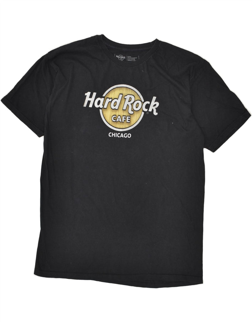 HARD ROCK CAFE Mens Chicago Graphic T-Shirt Top Large Black Cotton | Vintage Hard Rock Cafe | Thrift | Second-Hand Hard Rock Cafe | Used Clothing | Messina Hembry 