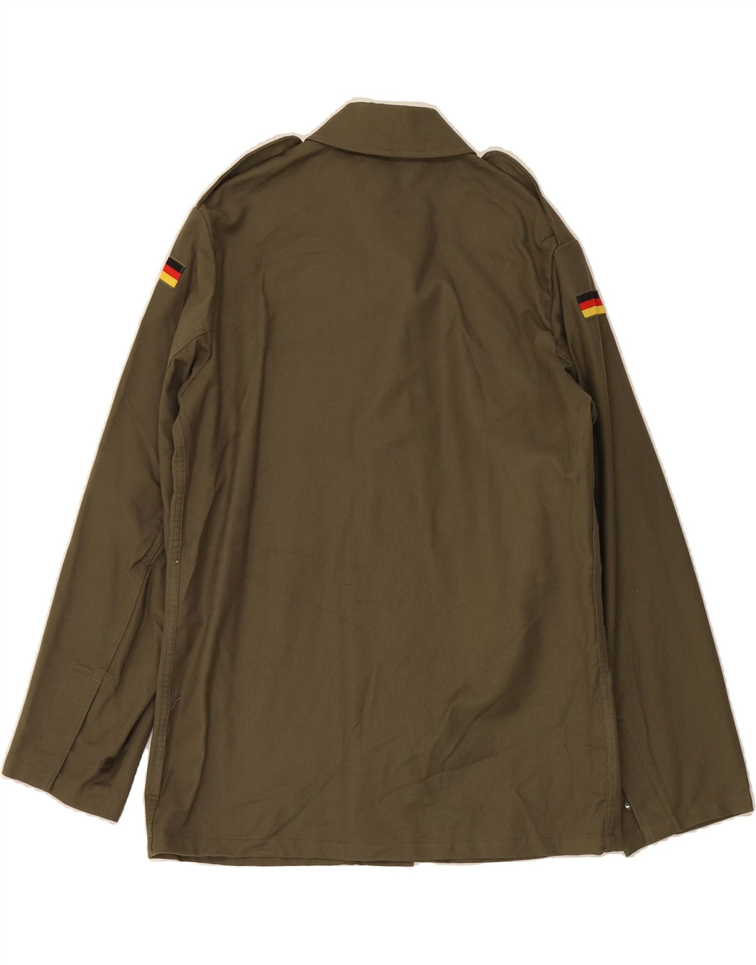 VINTAGE Mens Overshirt Military Shirt Medium Khaki Vintage Vintage and Second-Hand Vintage from Messina Hembry 