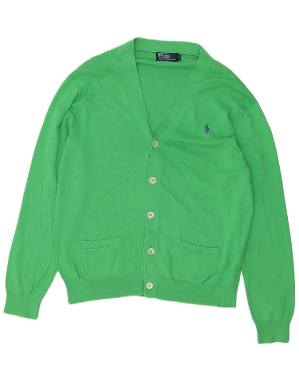 Polo Ralph Lauren Mens Cardigan Sweater Large Green Cotton