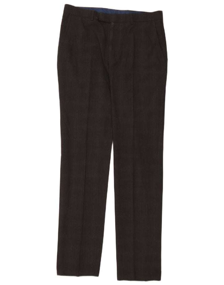 Marks & Spencer Mens Super Slim Fit Suit Trousers W32 L33 Grey Check