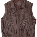 Prince Mens Leather Gilet IT 58 4XL Brown