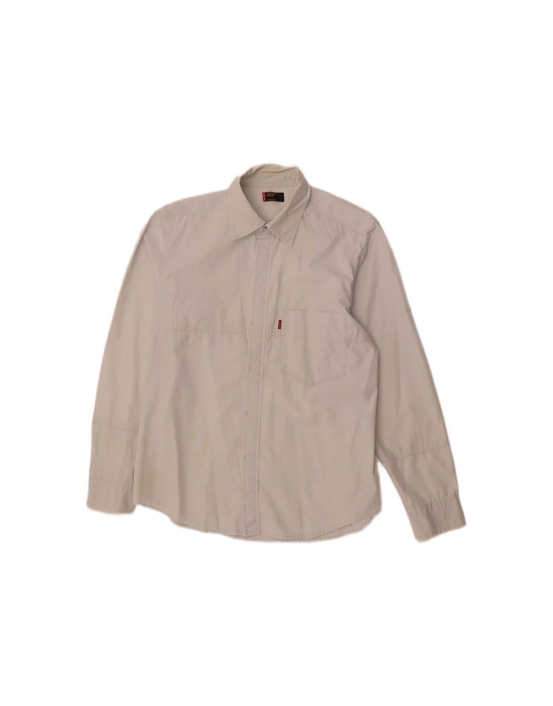 LEVI'S Mens Sta-Prest Shirt Medium Grey Cotton