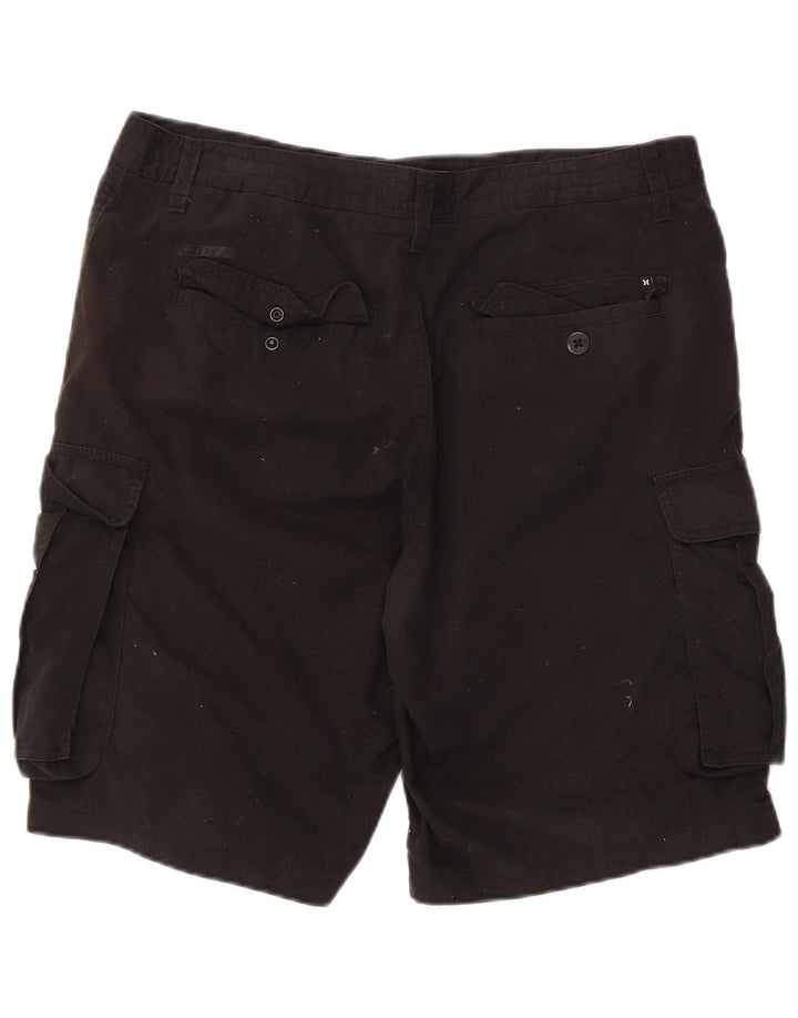 Hurley Mens Cargo Shorts W34 Large Black Cotton