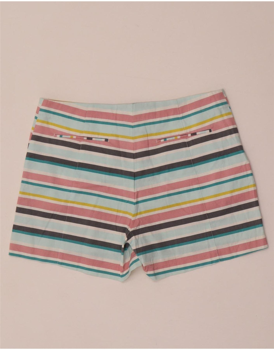 OASIS Womens Chino Shorts UK 12 Medium W32 Multicoloured Striped Cotton