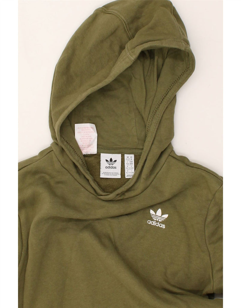 ADIDAS Boys Hoodie Jumper 11-12 Years Green Cotton | Vintage Adidas | Thrift | Second-Hand Adidas | Used Clothing | Messina Hembry 