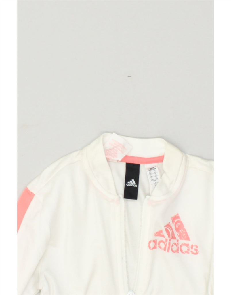 ADIDAS Girls Tracksuit Top Jacket 5-6 Years White Polyester | Vintage Adidas | Thrift | Second-Hand Adidas | Used Clothing | Messina Hembry 