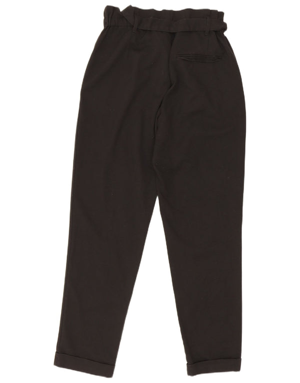 Zara Womens Trafaluc High Waist Tapered Casual Trousers XS W24 L26 Black