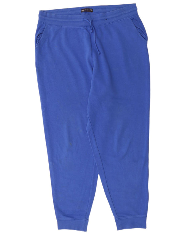 Marks & Spencer Womens Tracksuit Trousers Joggers UK 18 XL Blue Cotton