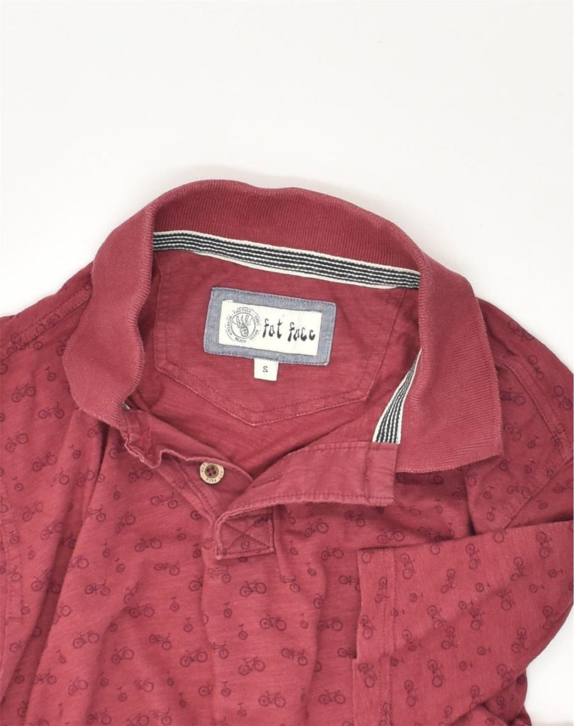 FAT FACE Mens Crazy Pattern Polo Shirt Small Burgundy Cotton | Vintage Fat Face | Thrift | Second-Hand Fat Face | Used Clothing | Messina Hembry 