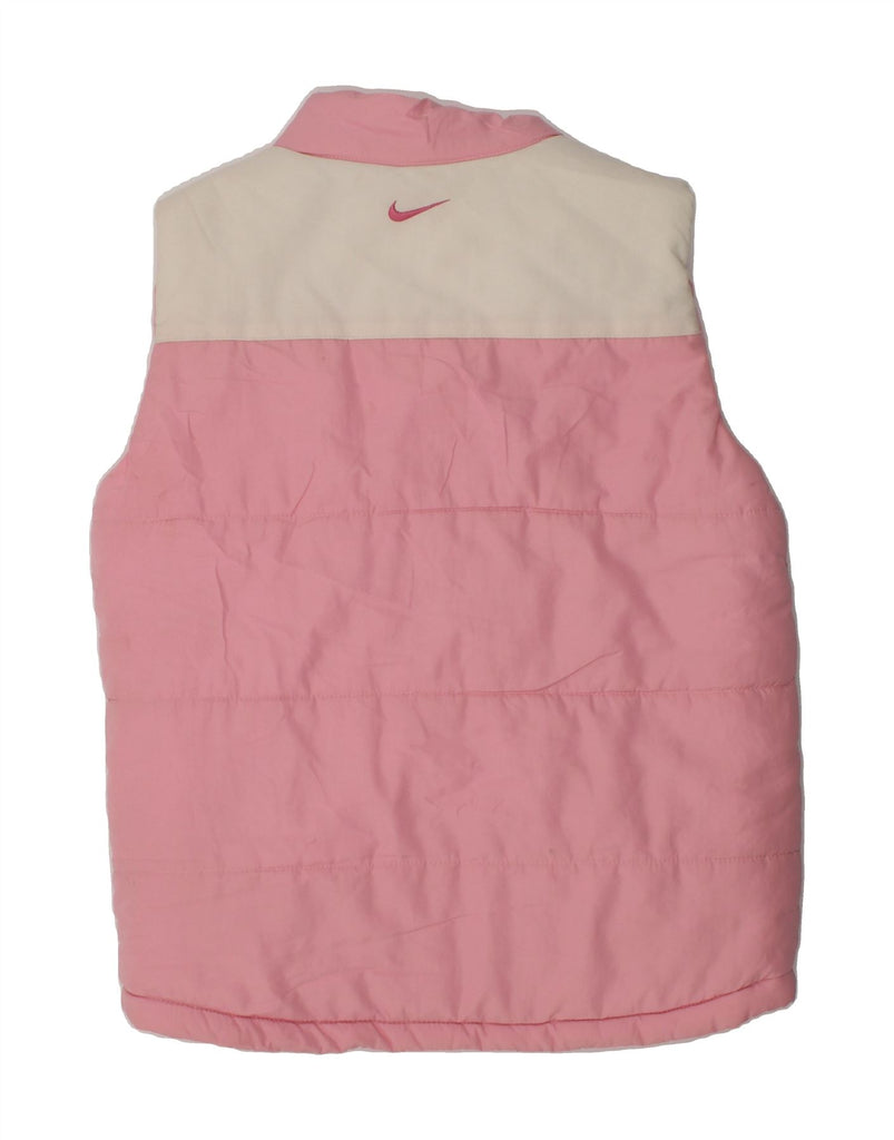 NIKE Girls Padded Gilet 6-7 Years Large  Pink Polyester | Vintage Nike | Thrift | Second-Hand Nike | Used Clothing | Messina Hembry 