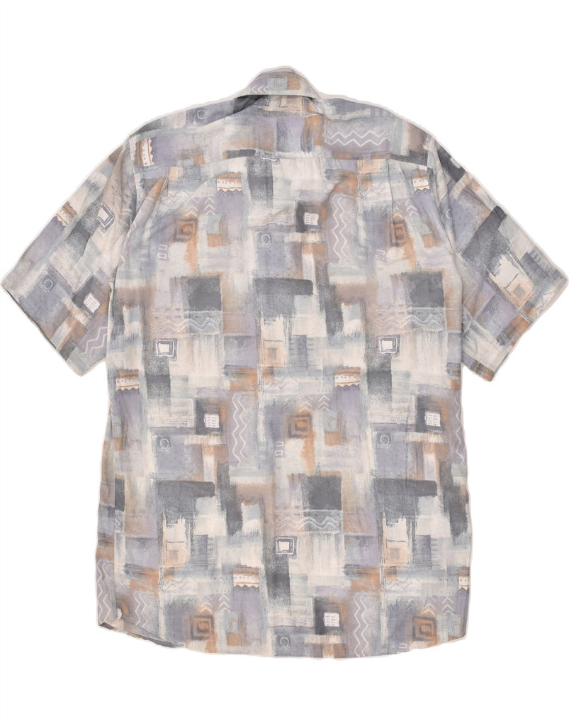 CANDA Mens Abstract Pattern Short Sleeve Shirt Size 15 1/2 Medium Grey | Vintage Canda | Thrift | Second-Hand Canda | Used Clothing | Messina Hembry 