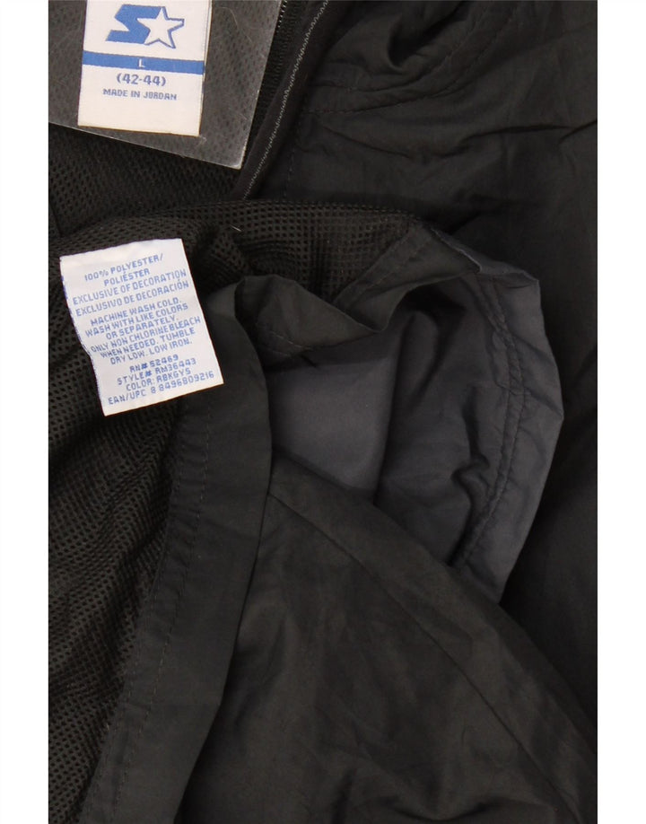 STARTER Mens Hooded Rain Jacket UK 40 Large Grey Colourblock Polyester