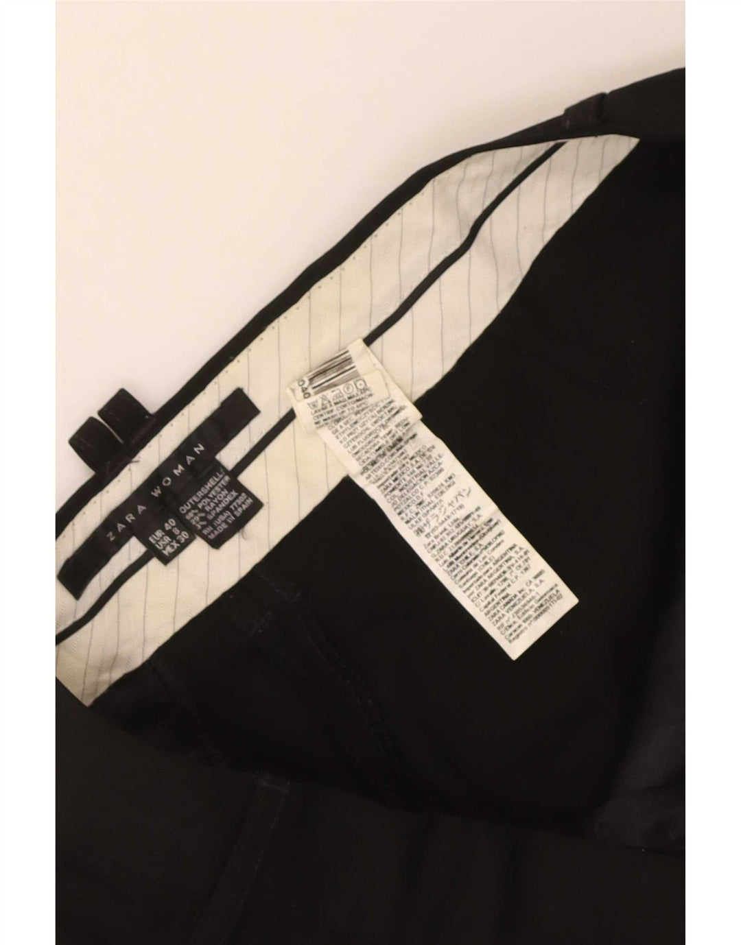 Zara Womens Straight Chino Trousers EU 40 Medium W30 L34 Black Polyester