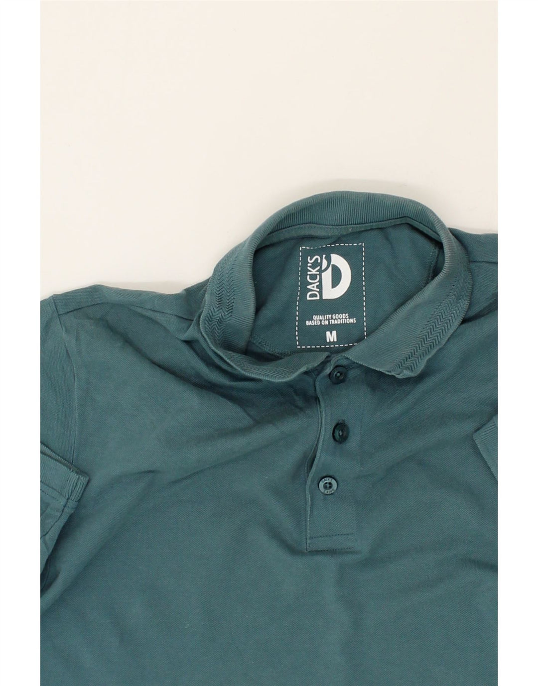 DACK'S Mens Polo Shirt Medium Green Cotton Vintage Dack's and Second-Hand Dack's from Messina Hembry 