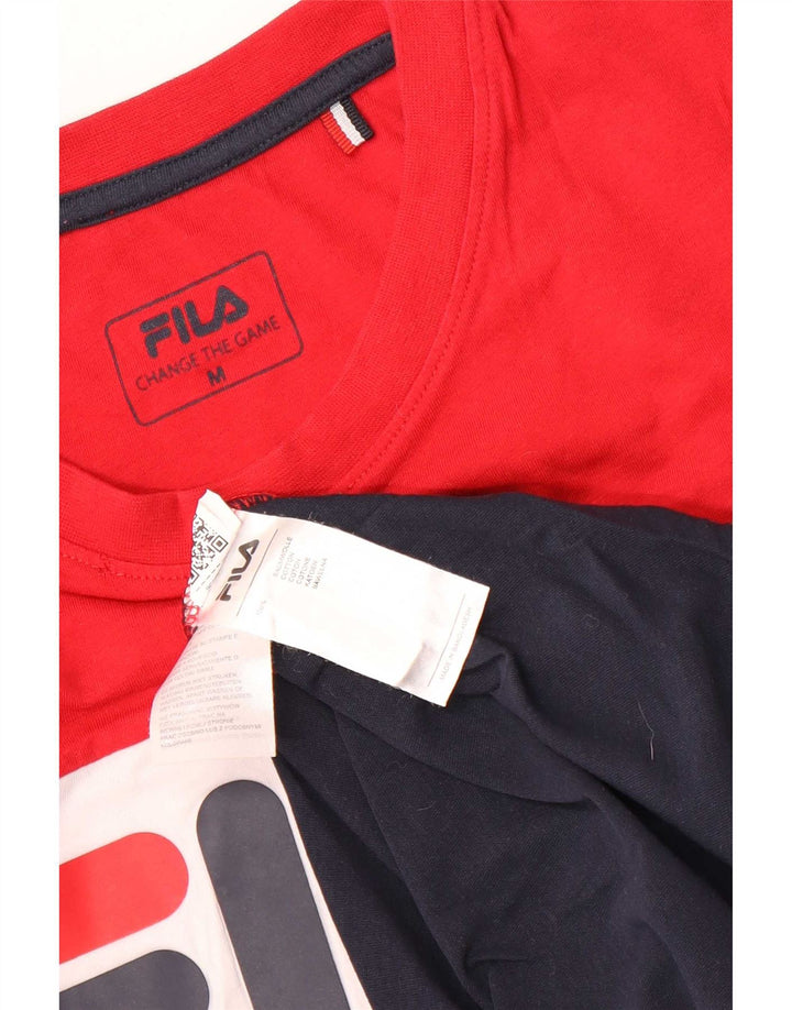 Fila Mens Graphic T-Shirt Top Medium Multicoloured Colourblock Cotton