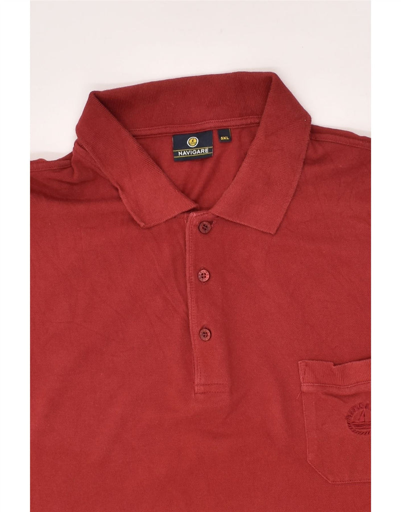 NAVIGARE Mens Polo Shirt 5XL Red Cotton | Vintage Navigare | Thrift | Second-Hand Navigare | Used Clothing | Messina Hembry 