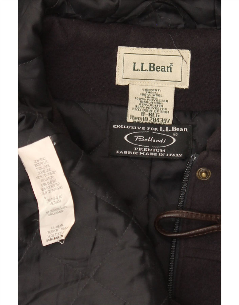 L.L.BEAN Womens Hooded Duffle Coat UK 14 Medium Black Wool Vintage L.L.Bean and Second-Hand L.L.Bean from Messina Hembry 