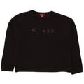 Guess Womens Oversized Crop Graphic Sweatshirt Jumper UK 14 Large Black