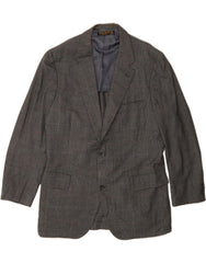 BROOKS BROTHERS Mens 2 Button Blazer Jacket UK 40 Large Grey Check