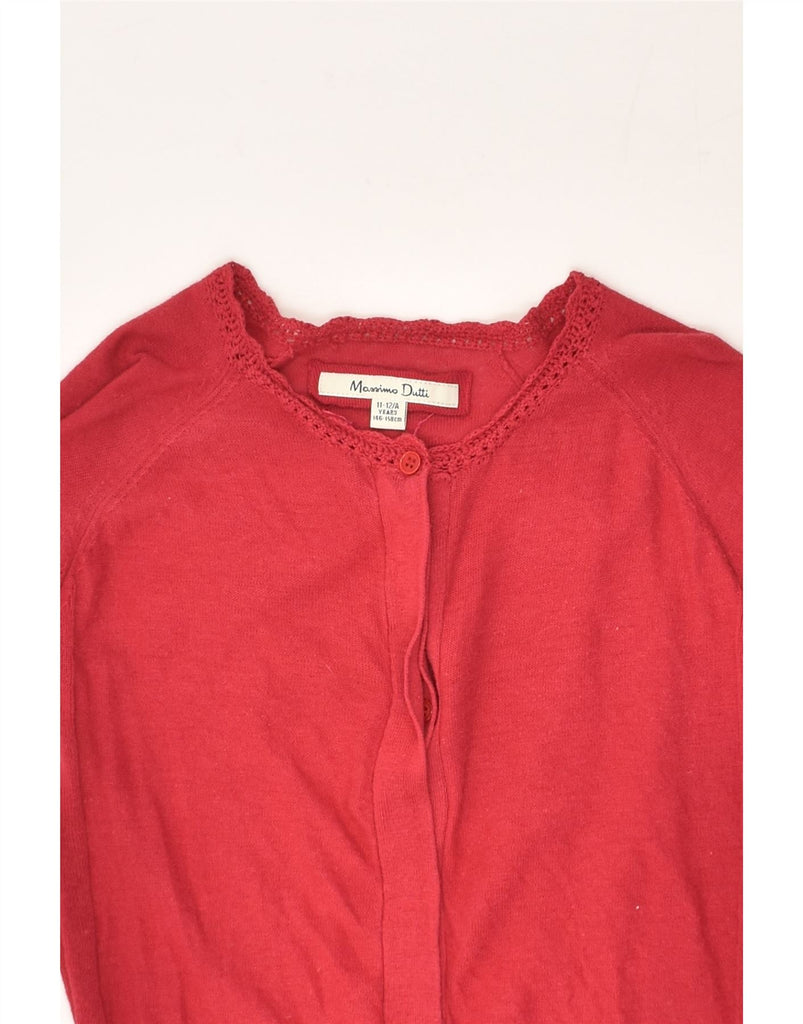 MASSIMO DUTTI Girls Cardigan Sweater 11-12 Years Red | Vintage Massimo Dutti | Thrift | Second-Hand Massimo Dutti | Used Clothing | Messina Hembry 