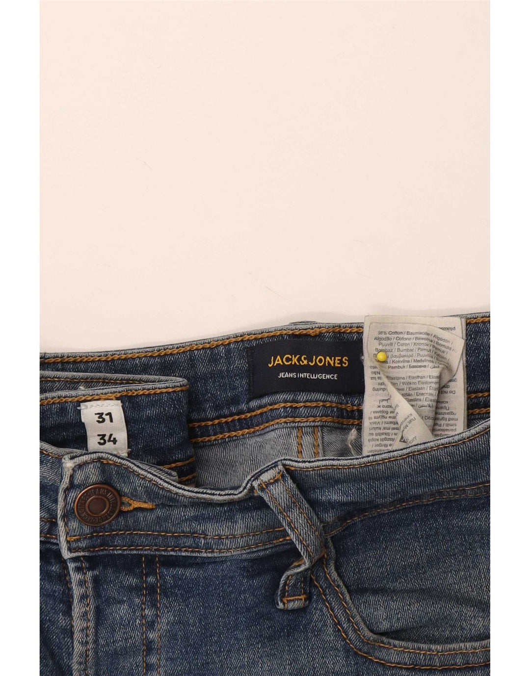 Jack & Jones Mens GLENN Slim Jeans W31 L34 Blue Cotton
