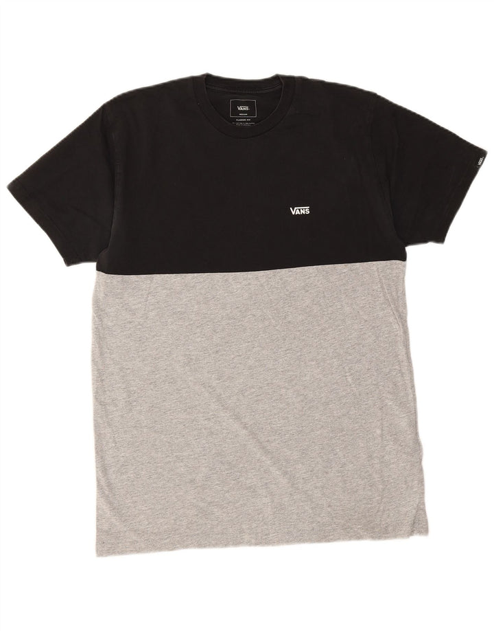 Vans Mens Classic Fit T-Shirt Top Medium Black Colourblock Cotton