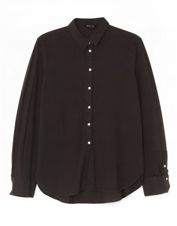 Massimo Dutti Womens Shirt EU 40 Medium Black Linen