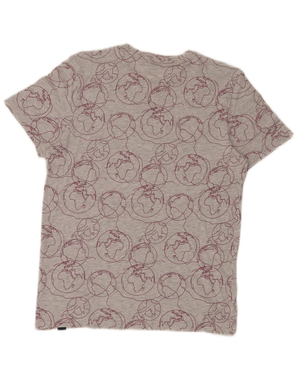 Jack & Jones Mens Abstract Pattern Graphic T-Shirt Top Medium Grey