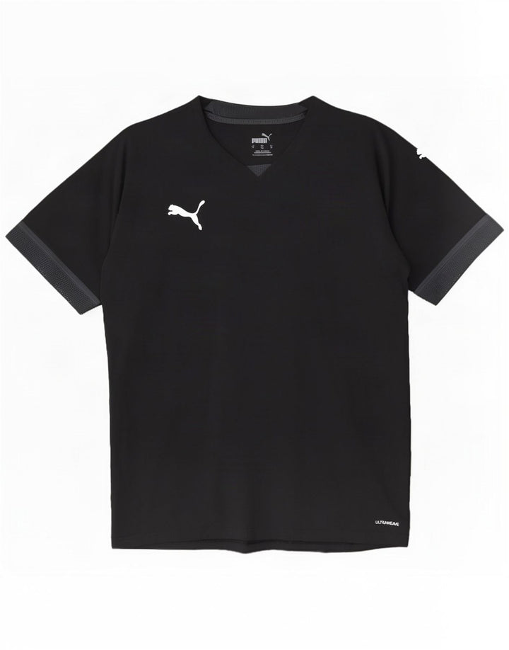 Puma Mens T-Shirt Top Medium Black Colourblock Polyester