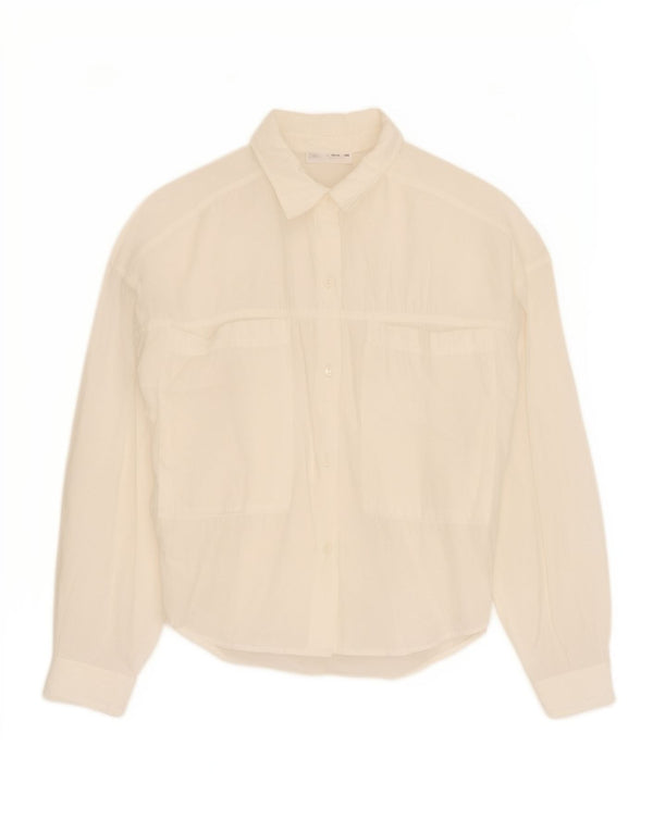 Zara Girls Shirt Blouse 13-14 Years White Modal