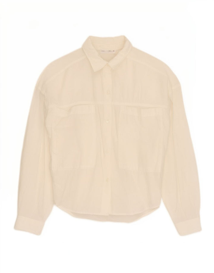 Zara Girls Shirt Blouse 13-14 Years White Modal