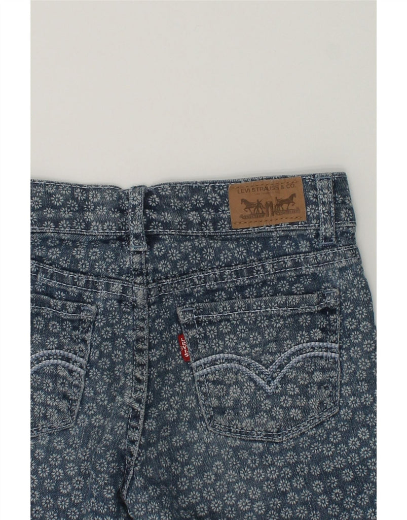 LEVI'S Girls Denim Shorts 4-5 Years W22  Blue Floral Ramie | Vintage Levi's | Thrift | Second-Hand Levi's | Used Clothing | Messina Hembry 