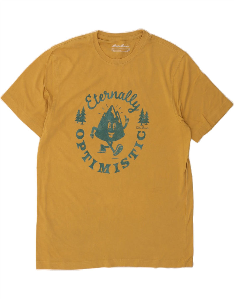 EDDIE BAUER Mens Graphic T-Shirt Top Medium Yellow Cotton Vintage Eddie Bauer and Second-Hand Eddie Bauer from Messina Hembry 