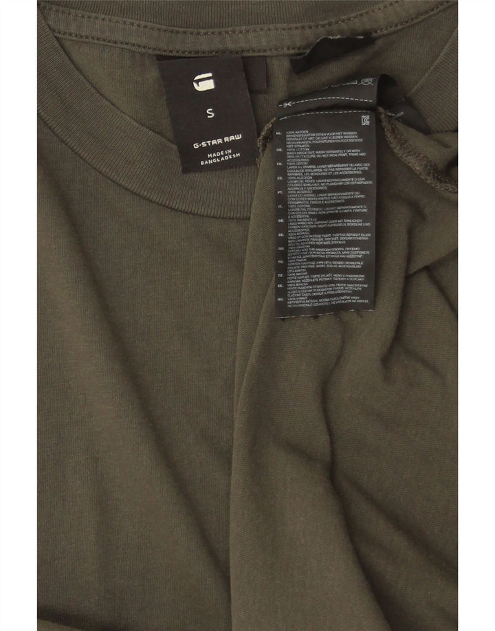 G-Star Mens Lash T-Shirt Top Small Khaki Cotton