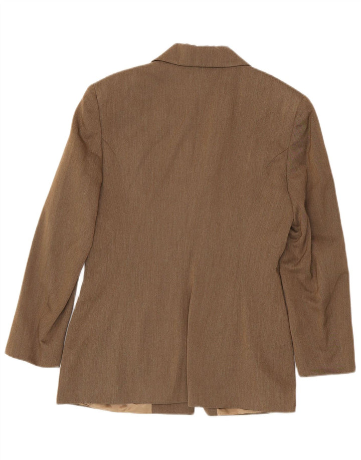 Sisley Womens 4 Button Blazer Jacket UK 10 Small Brown Viscose