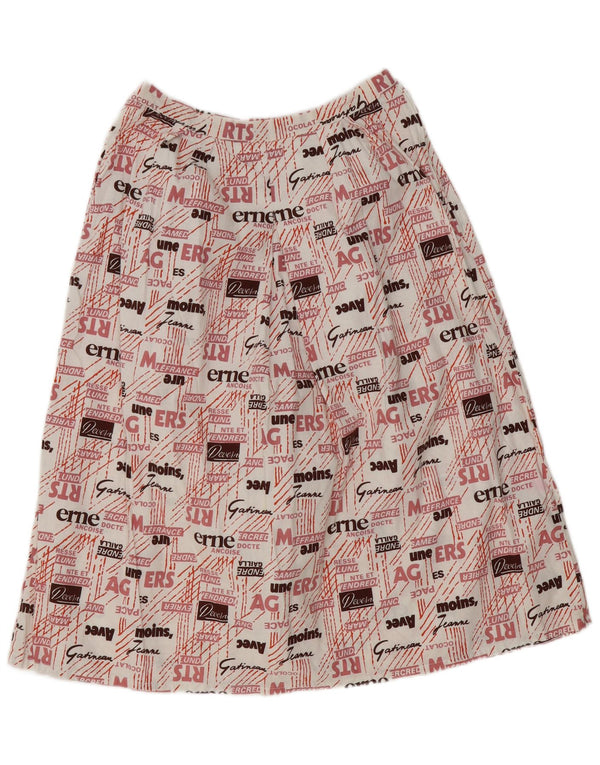 Vintage Womens Graphic High Waist A-Line Skirt W28 Medium Multicoloured