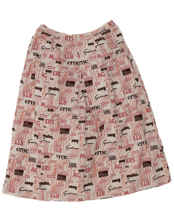 Vintage Womens Graphic High Waist A-Line Skirt W28 Medium Multicoloured