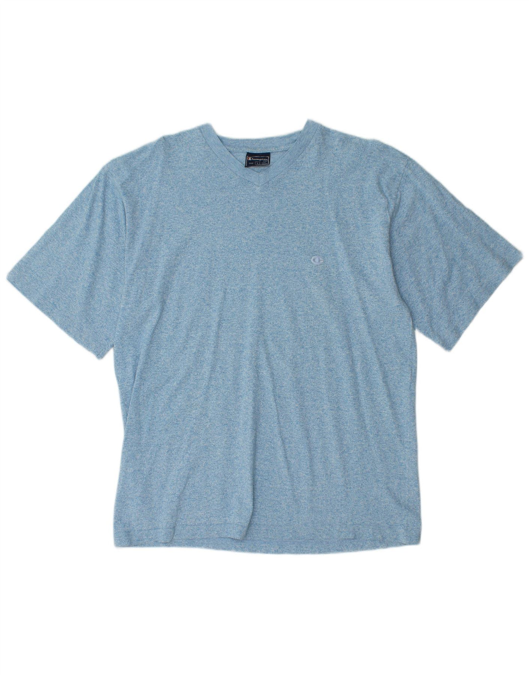 CHAMPION Mens T-Shirt Top Large Blue Flecked Cotton