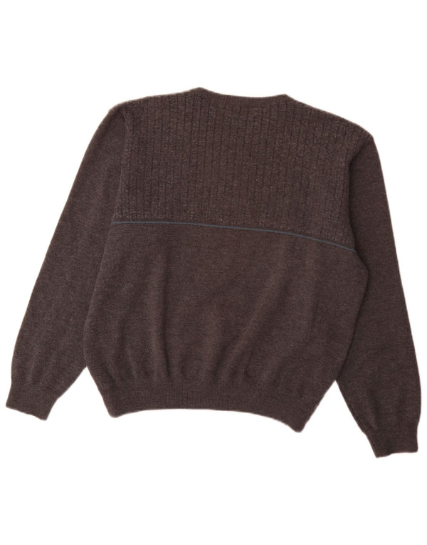 Marks & Spencer Mens V-Neck Jumper Sweater Large Grey Acrylic